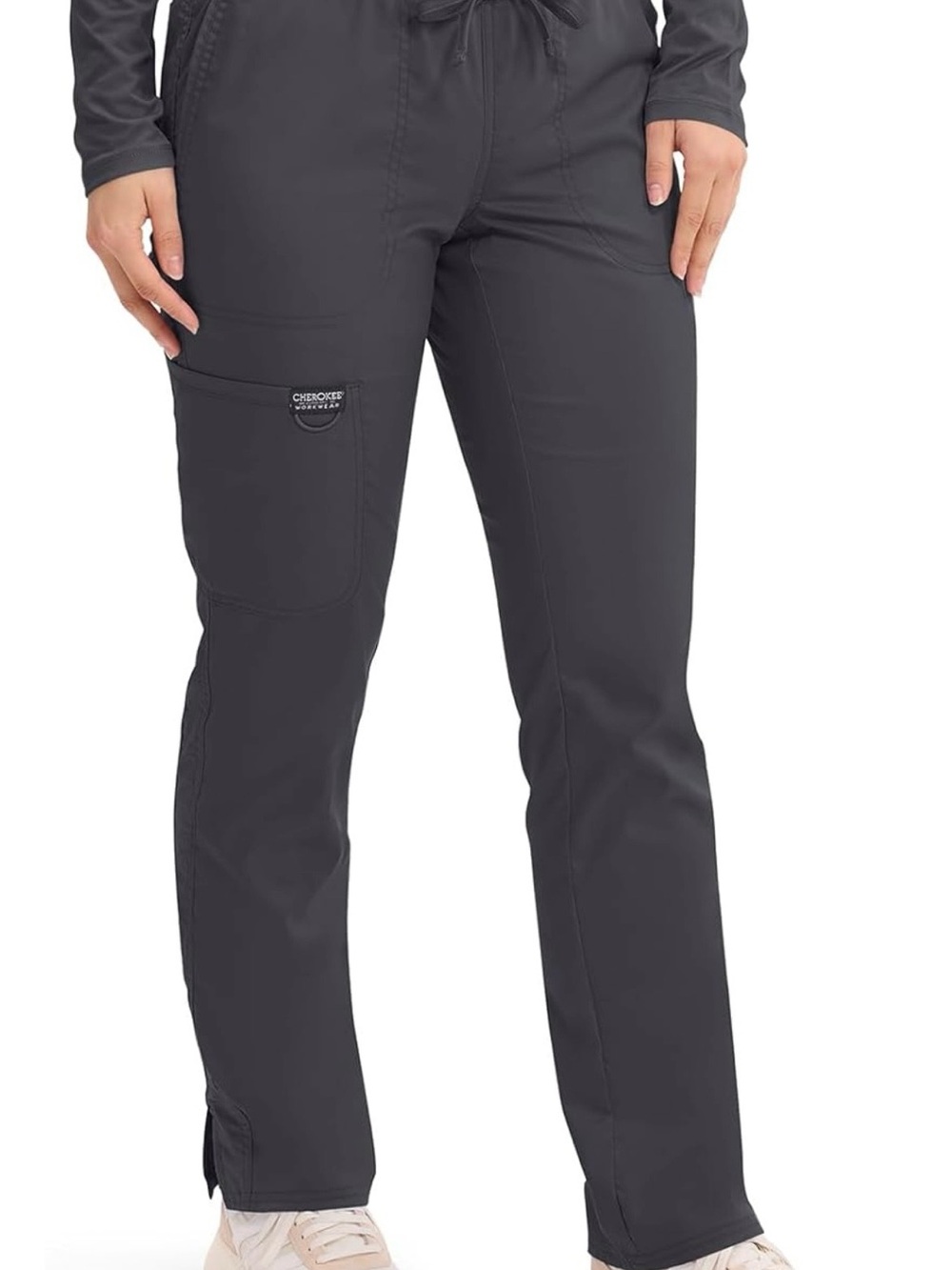 Cherokee Women’s Straight-Leg Scrub Pants in Charcoal Gray